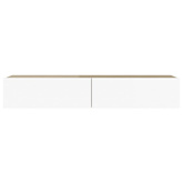vidaXL Szafka pod TV z LED, biel i dąb sonoma, 90x35x15,5 cm