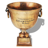 Wiaderko na szampana w kształcie pucharu, miedziane, brązowe