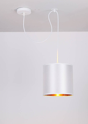 Lampa wisząca z abażurem Atlanta biała nowoczesna do salonu
