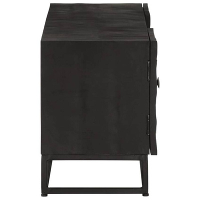 vidaXL Szafka pod TV, czarna, 110x30x40 cm, lite drewno mango i żelazo model standard