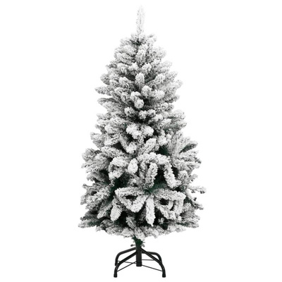 vidaXL Sztuczna choinka na zawiasach, 150 lampek LED i bombki, 150 cm model standard