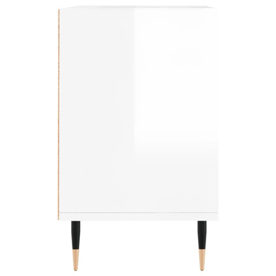 vidaXL Szafka pod TV, biała, wysoki połysk, 103,5x30x50 cm