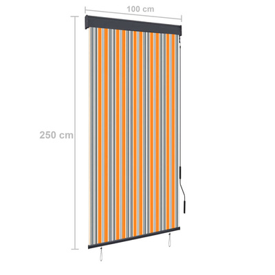 vidaXL Roleta zewnętrzna, 100x250 cm, żółto-niebieska