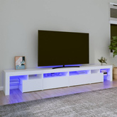 vidaXL Szafka pod TV z oświetleniem LED, biała, 260x36,5x40 cm