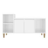 vidaXL Szafka pod TV, wysoki połysk, biała, 100x35x55 cm wariant 4