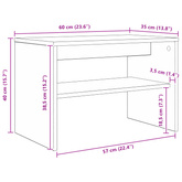 Szafka pod telewizor 60 x 35 x 40 cm Biały Drewno inżynieryjne