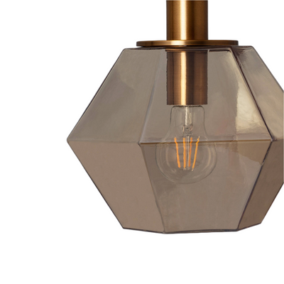 Lampa wisząca szklana bursztynowa E27 Abruzzo Baciata