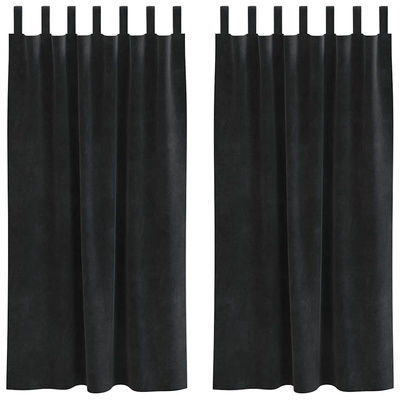 Zasłony zaciemniające 2 pcs Czarny 140 x 175 cm Aksamit