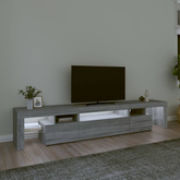 vidaXL Szafka pod TV z oświetleniem LED szary dąb sonoma 215x36,5x40cm
