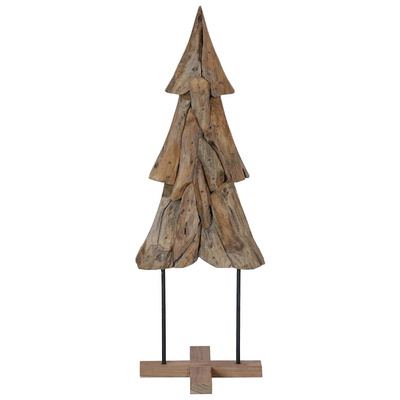 Choinka z podstawą Brązowy 121 cm Lite drewno tekowe