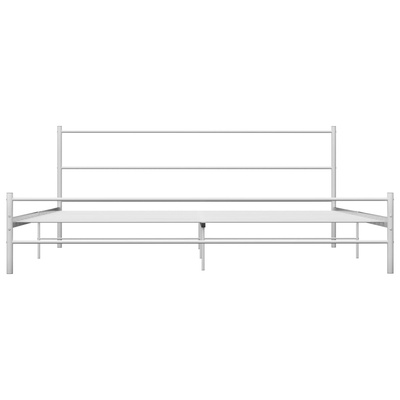 Rama łóżka, biała, metalowa, 160 x 200 cm