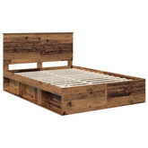 Ramka łóżka Stare drewno 140 x 190 cm Lite drewno sosnowe
