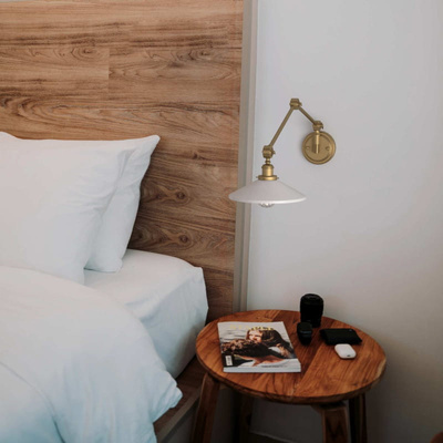 Kinkiet Retro nastawny Biało Złoty Abruzzo Gloria