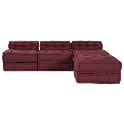 Modularna jednostka sofy 4 pcs Bordowy tkanina