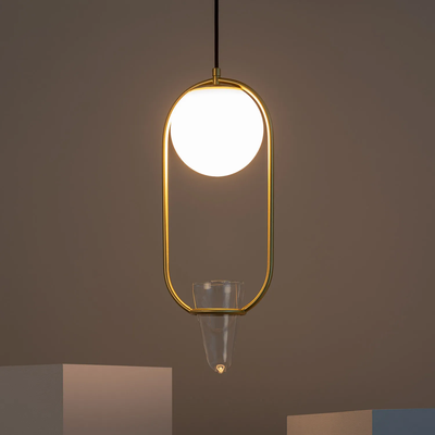 Lampa  Wisząca ZłotaKula Mleczna Abruzzo Umbria E27