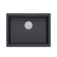 LOGAN 100 GraniteQ zlewozmywak black diamond 59,5x45,1x21,5 cm 1-komorowy podwieszany z syfonem manualnym stal szlachetna