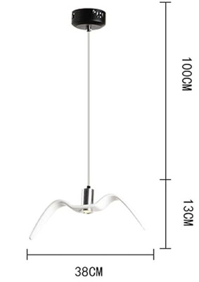 LAMPA WISZĄCA MEWA BIAŁA 38cm AD193