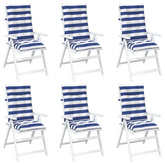 Poduszka na zewnątrz 6 pcs Niebieski i biały 120 x 50 x 7 cm
