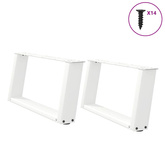Nogi do stolika kawowego w kształcie litery U 2 szt. Białe 70x(30-31) cm Stal