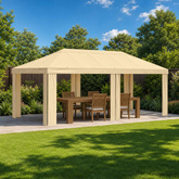 Pokrycie altany 6 x 3 m kremowy Poliester 190 gsm