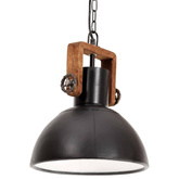 Industrialna lampa wisząca, 25 W, czarna, okrągła, 30 cm, E27