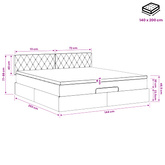 Łóżko ottoman z materacem różowy 140 x 200 cm Welur