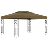 Altana z podwójnym dachem, 3x4 m, taupe, 180 g/m?