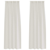 Firany Voile z zasłonami 2 pcs Kremowy 225 x 140 cm Poliester