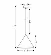 Dunca Lampa Wisząca 32 Czarny 1X40 E27 Klosz Ciemny Orzechowy