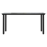 5-częściowy zestaw mebli ogrodowych, czarny, rattan PVC