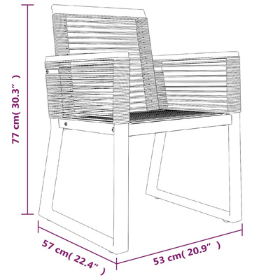 7-częściowy zestaw mebli ogrodowych, czarny, rattan PVC