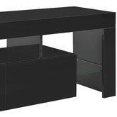 vidaXL Szafka pod TV ze światłem LED, błyszcząca, czarna, 130x35x45cm