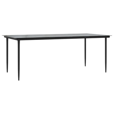 9-częściowy zestaw mebli ogrodowych, czarny, rattan PVC