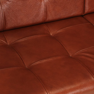 vidaXL Sofa 2-osobowa, brązowa, naturalna skóra kozia