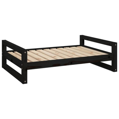 Legowisko dla psa, czarne, 95,5x65,5x28 cm, lite drewno sosnowe vidaXL