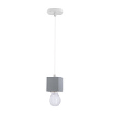 Cubick lampa wisząca biały 1x20W E27 szary