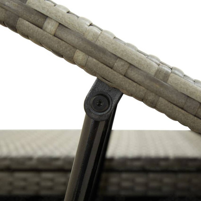 vidaXL 2-osobowy leżak z poduszką, szary, polirattanowy