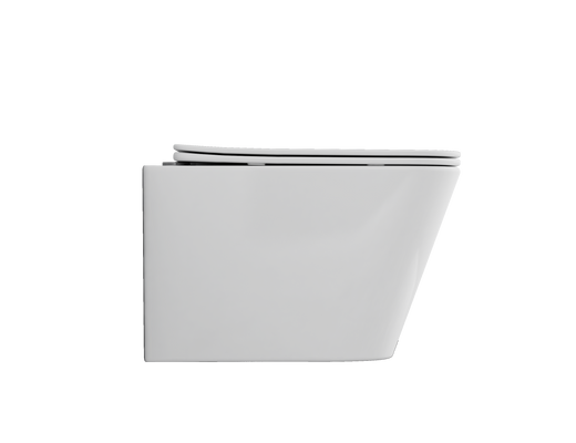 Miska wc podwieszana, bezkołnierzowa paros, z deską wolnoopad kwadr CE-90-001-W Invena