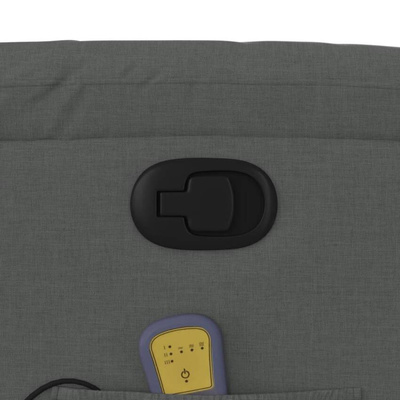 vidaXL Rozkładany fotel masujący, ciemnoszary, obity tkaniną