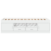 Łóżko dzienne z szufladami, bez materaca, białe, 90x190 cm