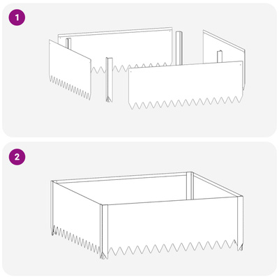 Krawężnik do trawnika 100 x 100 x 35 cm Stal Biały