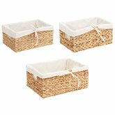Kosze do przechowywania 3 pcs Naturalny Hiacynt wodny