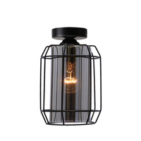 Jonera lampa sufitowa czarny 1X40 E27 klosz dymiony 31-08404