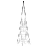 vidaXL Choinka z lampek, na maszt, 1534 zimne białe LED, 500 cm