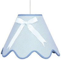 Lampa wisząca z abażurem Lola klasyczna do sypialni niebieska