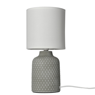 Lampka nocna Iner szara ceramiczna z abażurem Candellux