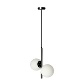 Duo lampa wisząca czarny 2x15W E14 klosz biały