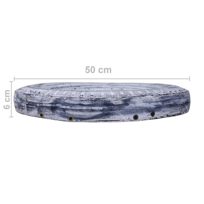 vidaXL Lustro, białe, 50 cm, gumowa opona z odzysku