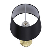 Lampka nocna Prima gold z abażurem czarnym metalowa glamour