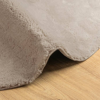 vidaXL Dywan HUARTE z krótkim włosiem, piaskowy, Ø 80 cm